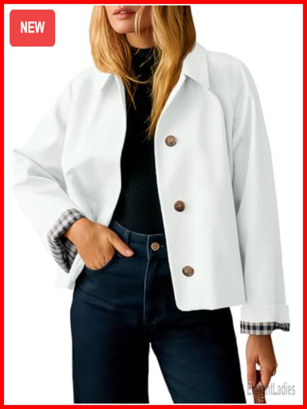 Cropped Trench Coat Lightweight Single Breasted Loose Fit Jacket